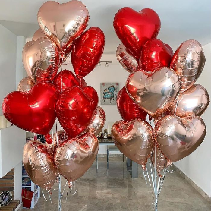 Шарики фольгированные в форме сердца