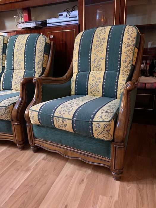 Set Canapea + Fotolii | Lemn masiv | Tapitate | Stare foarte buna