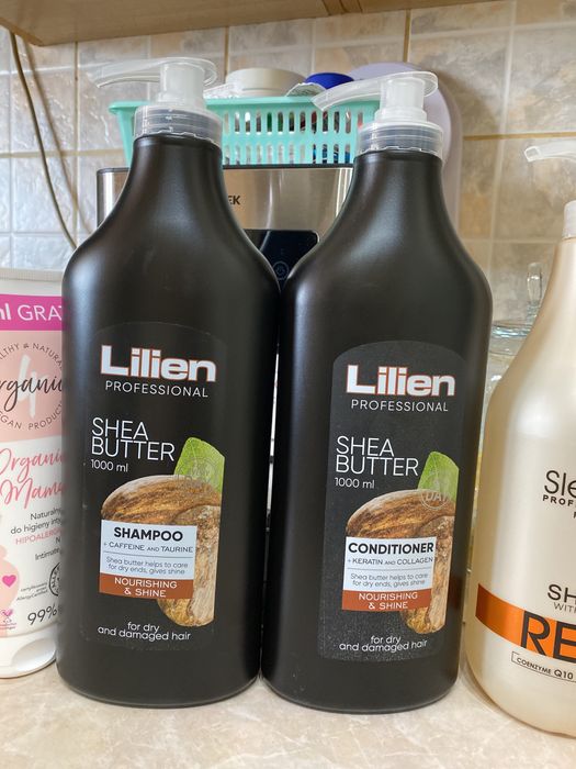 Lilien!набор шампунь 1000ml +бальзам 1000 ml с маслом Ши! Чехия