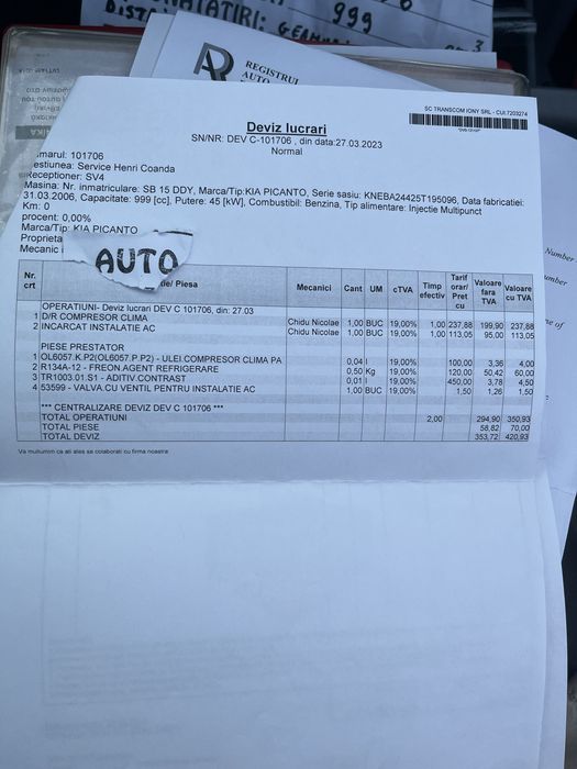 Kia picanto pret mic
