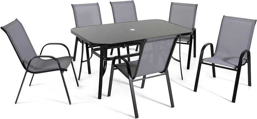 Градински комплект - маса + 6 стола + Подарък ЛЕД ФЕНЕР