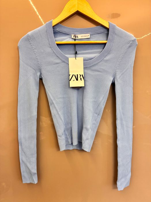 Zara блуза в бебешко син цвят С рр