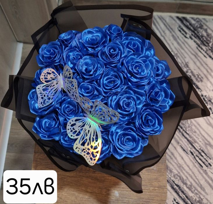 Букет от сатененени рози! Различни видове!