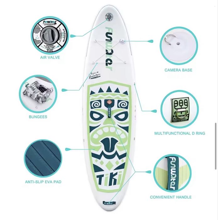 Падъл борд 320 см (10’6”) | SUP комплект TIKI White 05A + 2 г. гаранция