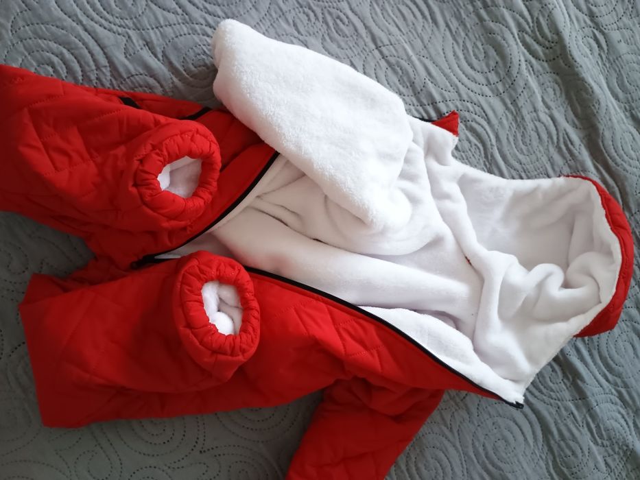 Costum ski copii Kippio - combinezon iarnă, roșu, mărimea 104, îmblăni