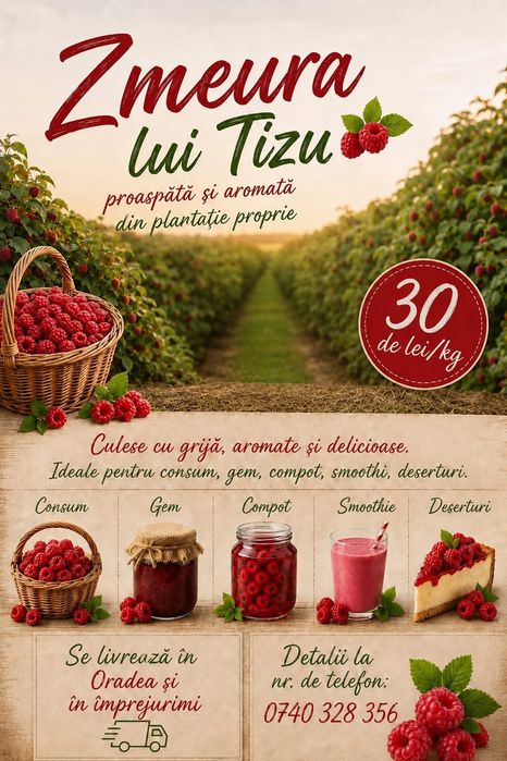 Zmeura proaspata si aromata