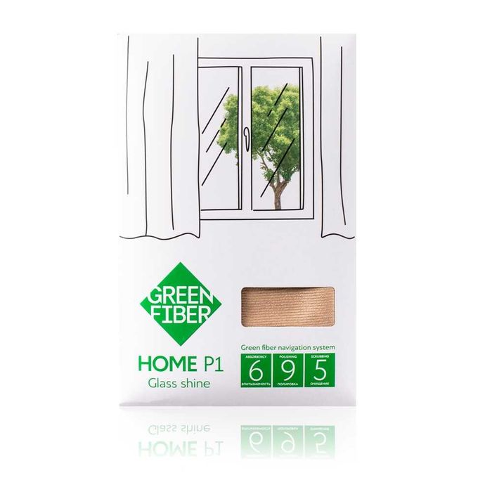 Микрофибърна кърпичка за сткла Green Fiber HOME P1, бежова