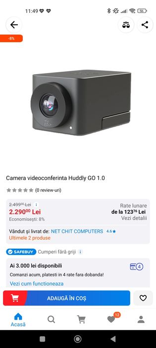 Cameră web, videoconferință, Chat, Videochat, Huddly GO 1.0