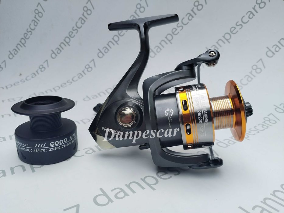 SET 4 Mulinete FL EFB6000 6 rulmenti pentru crap si tambur rezerva