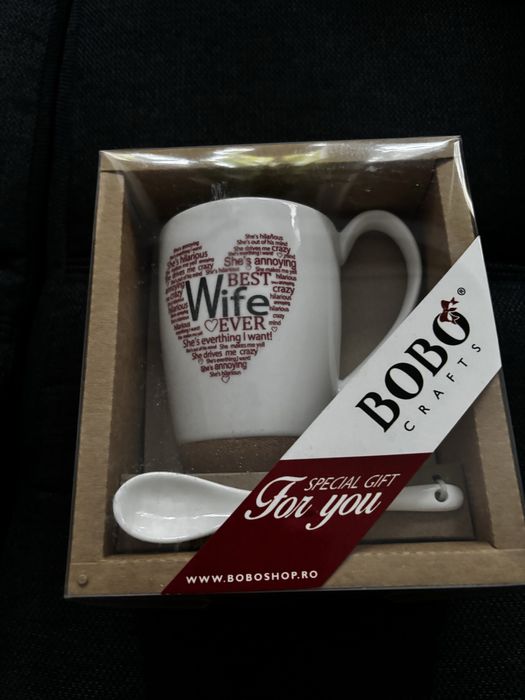 Cani din ceramica Heart best wife ever+smile