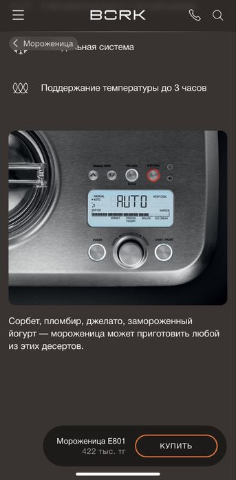 Мороженица  BORK E801