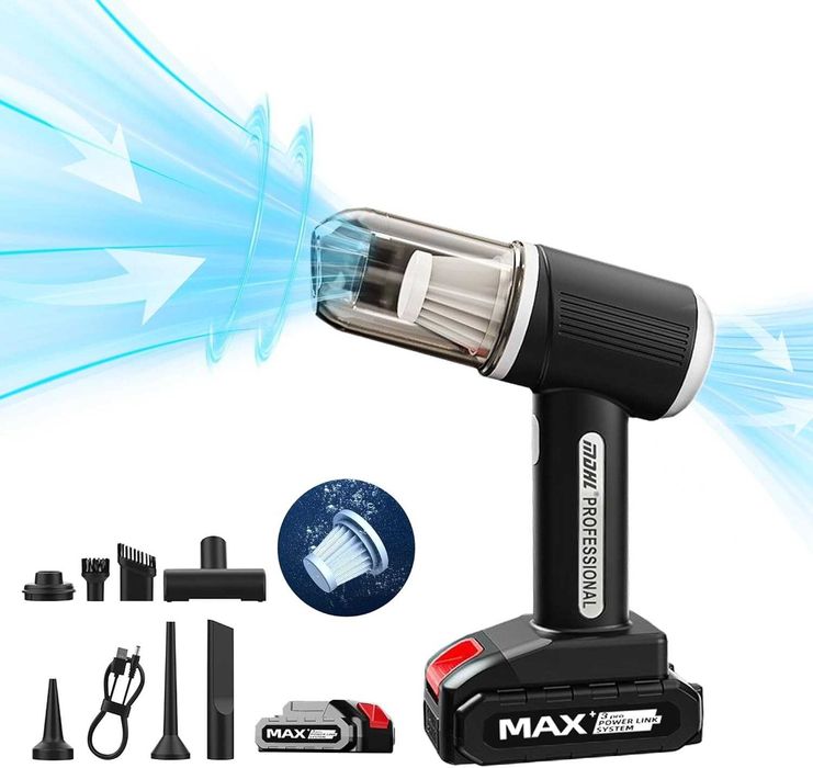 Многофункционална безжична прахосмукачка с въздушен компресор 2в1 А252