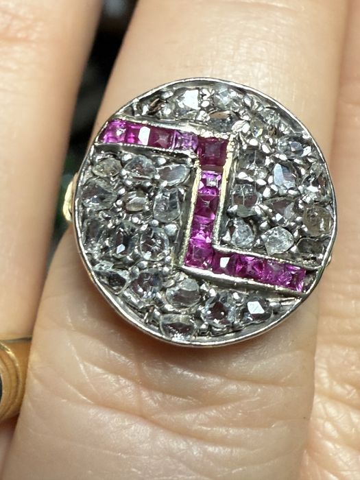 Inel diamante naturale victorian