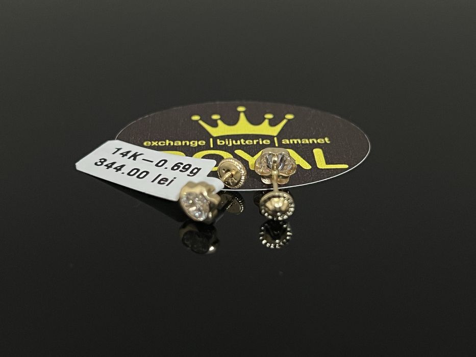 Bijuteria Royal CB : Cercei copil aur nou 14k 0,69gr