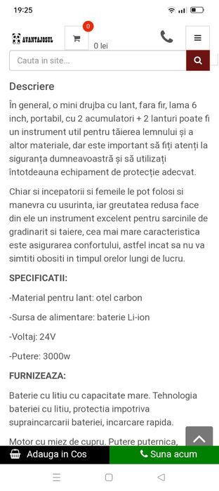 fierăstrău electric cu 2 acumulatori 48V