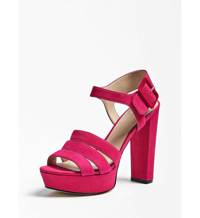 Sandale cu toc pentru femei marca Guess , din piele naturala .