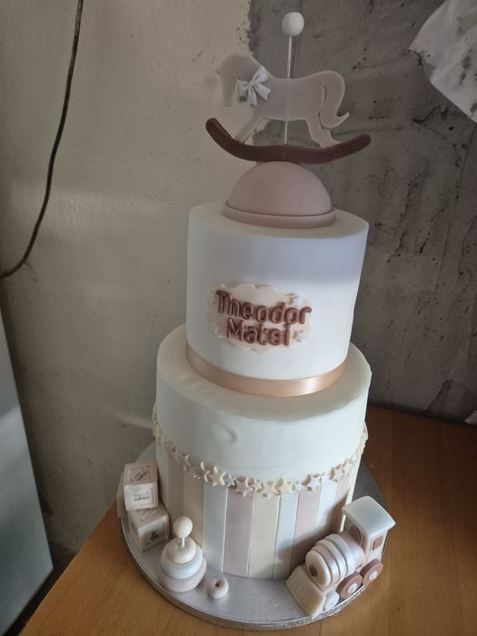 Machetă decorativă tort botez/aniversare – personalizabilă