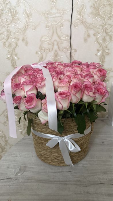 Роза в корине 51шт