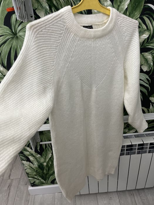 туника вязанная белая