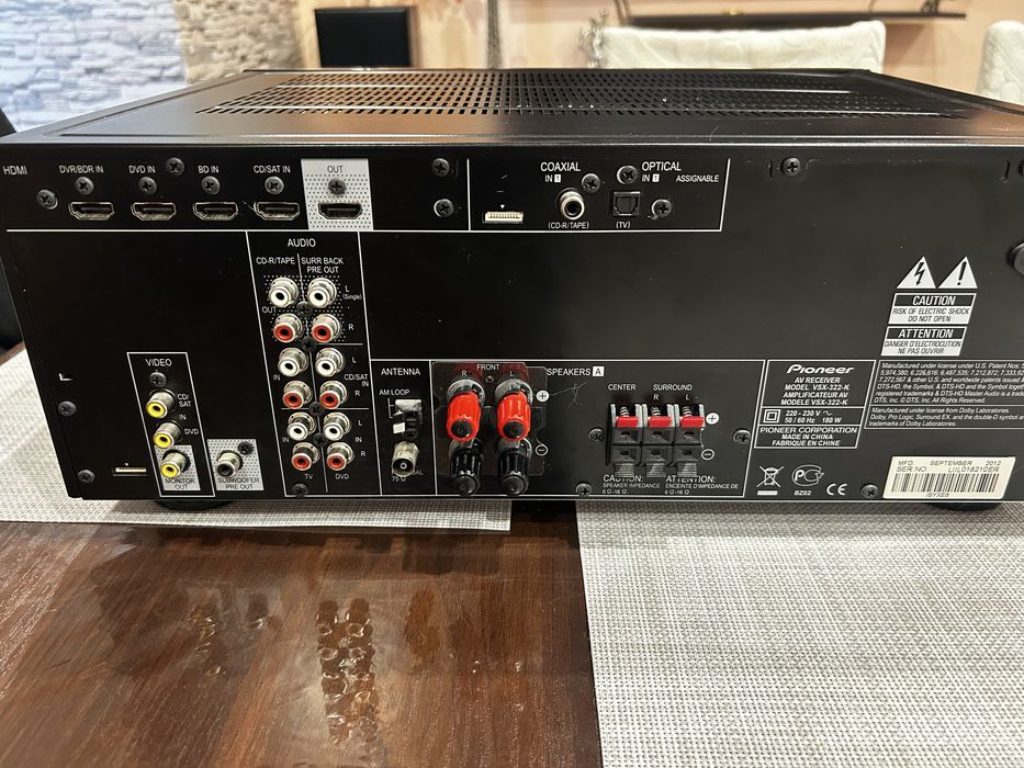 Pioneer VSX-322-K-P 5.1 receiver /6x100w канален усилвател за музика и домашно кино