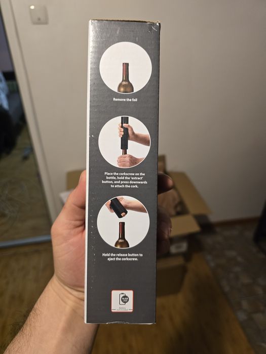 Desfacator de sticle de vin electric, tirbuson electric , pe baterii