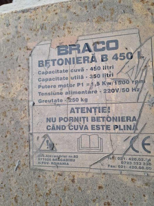 Betoniera Braco 450 litrii