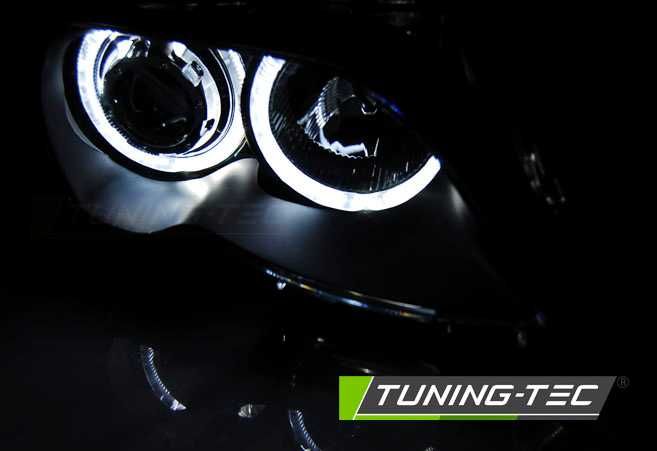 Far faruri BMW E46 FL Angel Eyes LED negru NOU