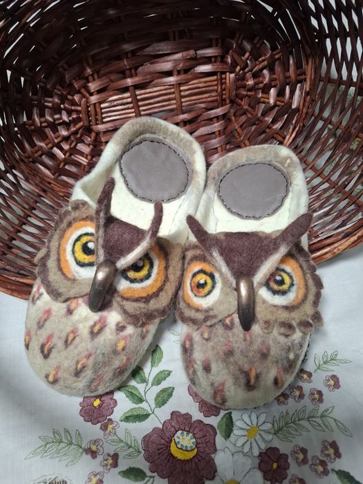 Тапочки войлочные Филины
