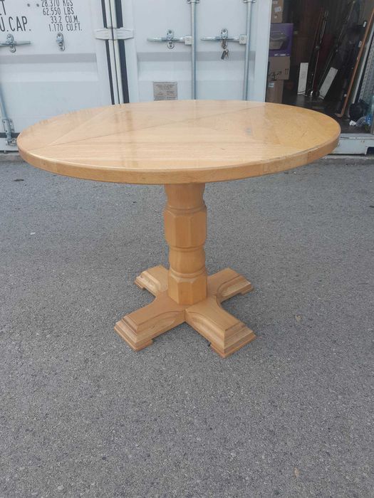 Masa Veche Din Lemn Masiv 100 Cm plus 8 Scaune Thonet vechi