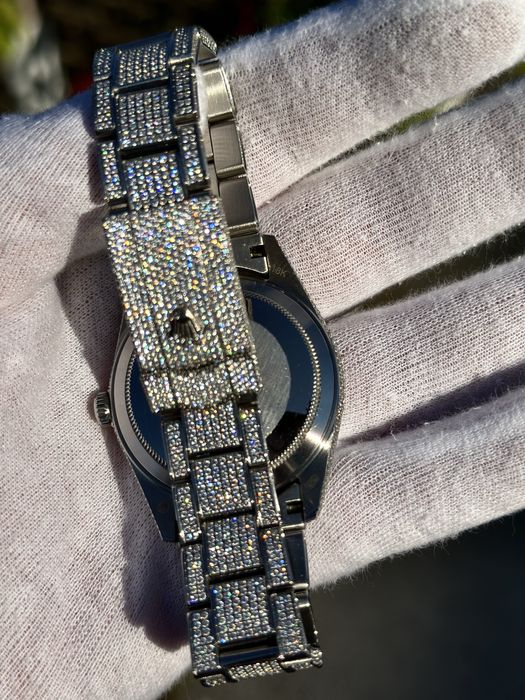 rolex datejust pave blue dial 41,mm