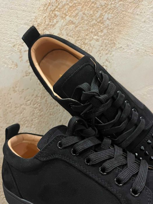 Мъжки обувки Christian Louboutin Louis Junior Spikes (Черен велур) – Размер 43