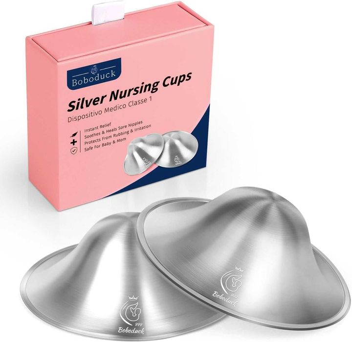 Сребърни протектори за зърна, 999 сребърни протектори за кърмене, L