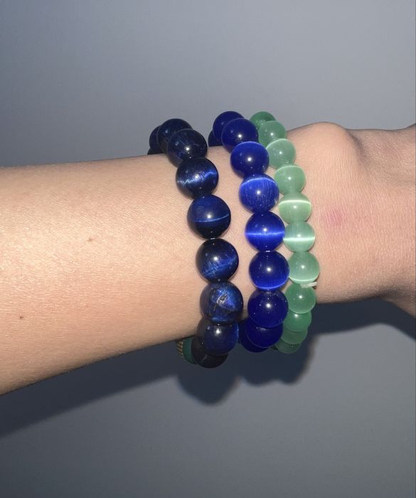 Нефрит и кошачий глаз браслеты