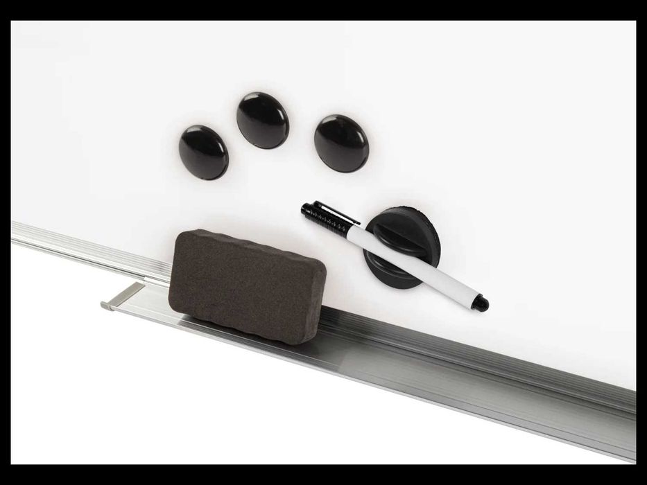 Голяма Магнитна бяла дъска с маркер и магнити комплект