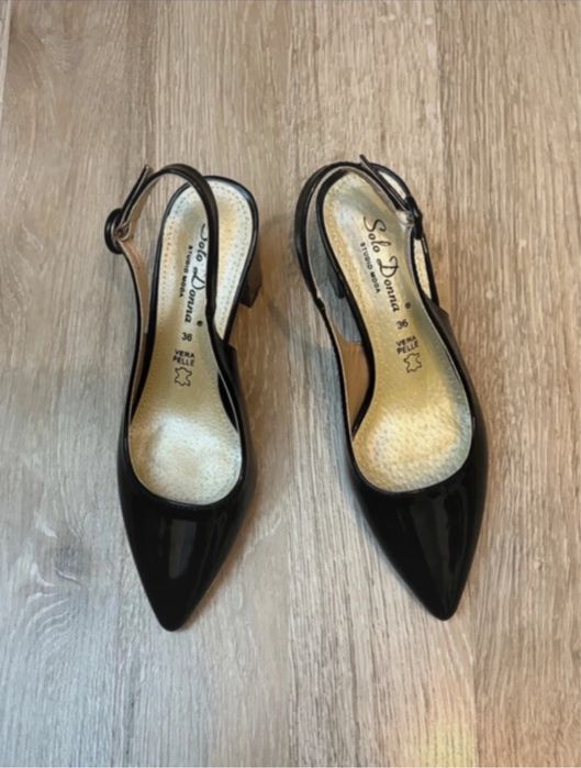 Pantofi din piele naturală lăcuită - Solo Dona