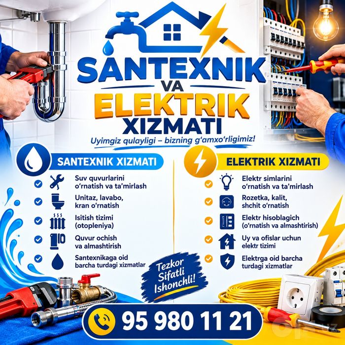 Santexnik Elektrik xizmati