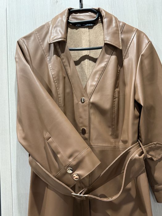 Дълга кожена рокля Zara