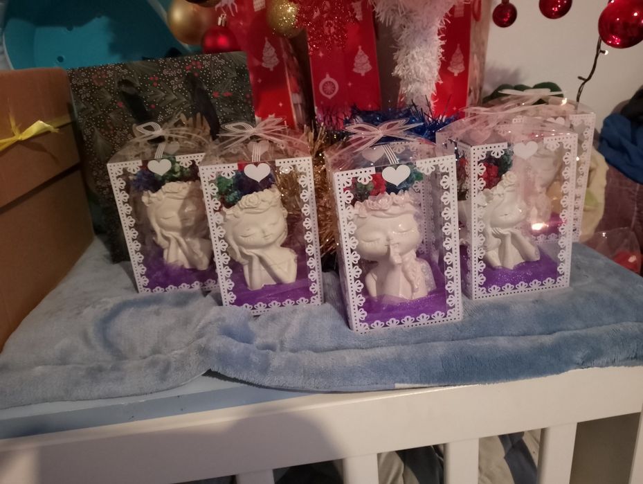 Cadou handmade din ipsos cu flori uscate