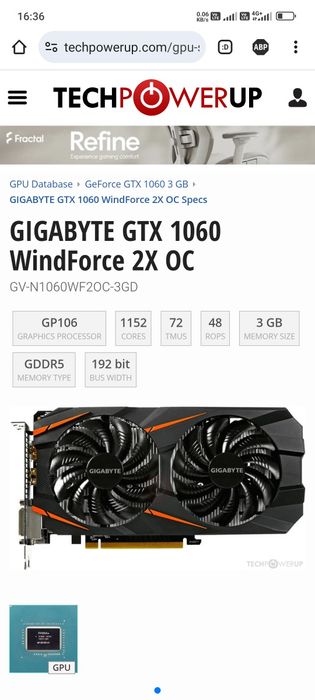 Placa video nvidia gtx 1060 oc gigabyte