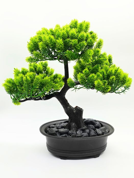 Искусственный бонсай для декора с цветными декоративными камнями