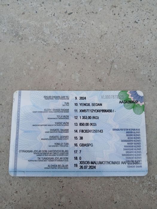 Chevrolet damas sotiladi