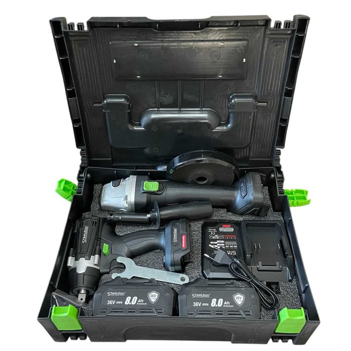 Акумулаторен ударен Гайковерт и Ъглошлайф 36V 8,0Ah StahlMayer