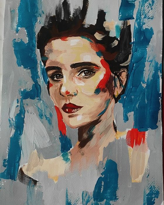 Картина  с гуашью