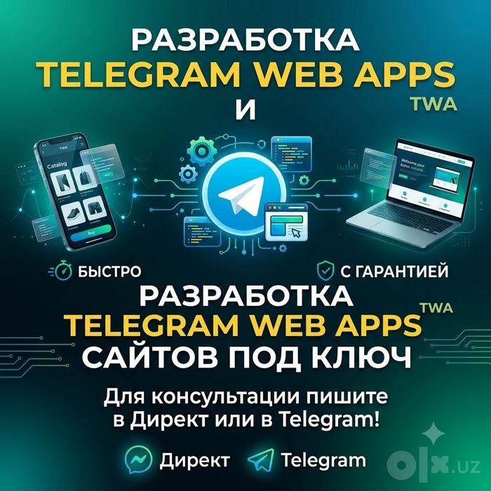 Разработка Telegram Web App (TWA) и сайтов для бизнеса под ключ