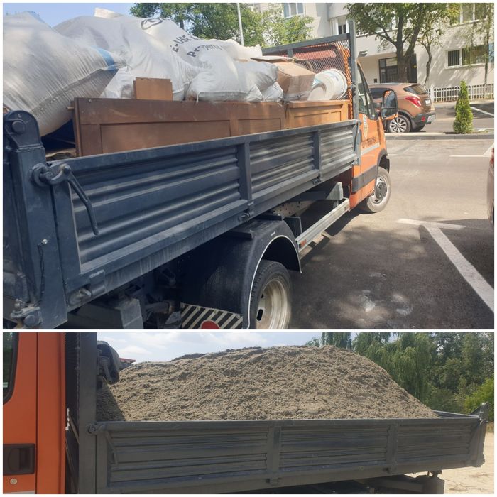 Transport moloz nisip pietriș amestec materiale de constructii