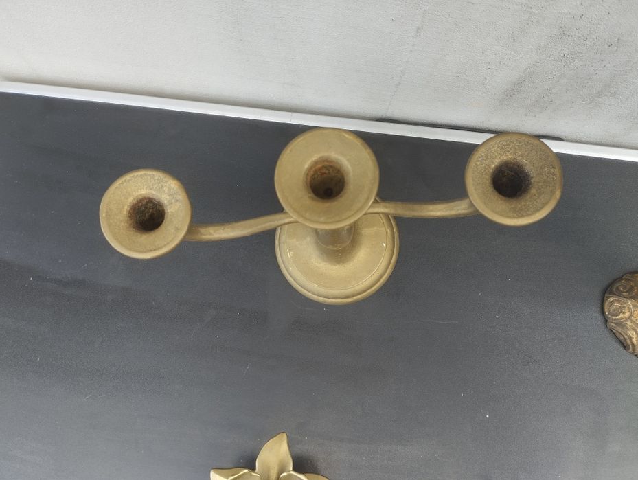 Месингов свещник 3ка, месингов свещник единична , швейцарска хлопка