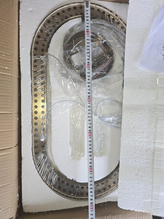 Модерен Кристален полилеи (златист 60см)