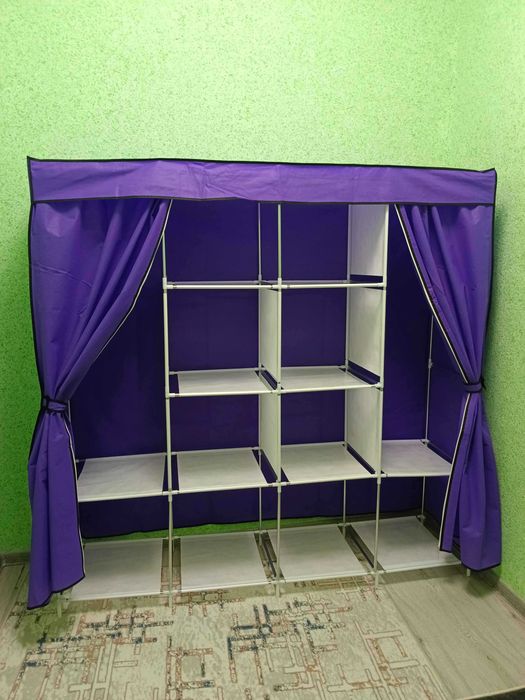 Складной шкаф, органайзер для хранения одежды и обуви, тканевый