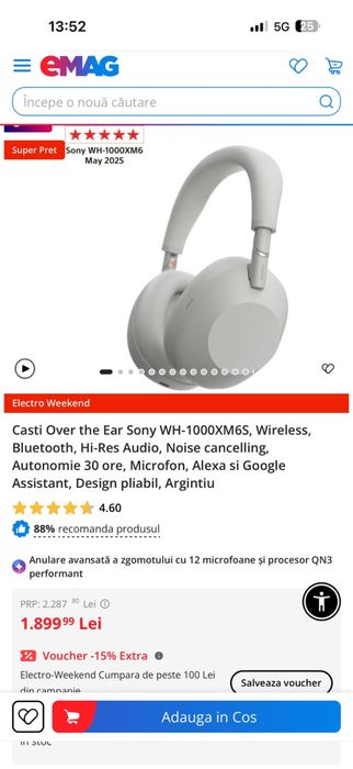 Casti Sony WH-1000XM6S