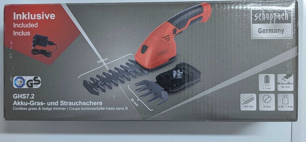 Foarfecă electrică cordless pentru iarba și gard viu